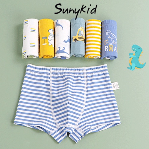 Quần lót bé trai combo 3 quần sịp đùi bé trai cotton HC507 kháng khuẩn Sunykid cho bé từ 2-16 tuổi