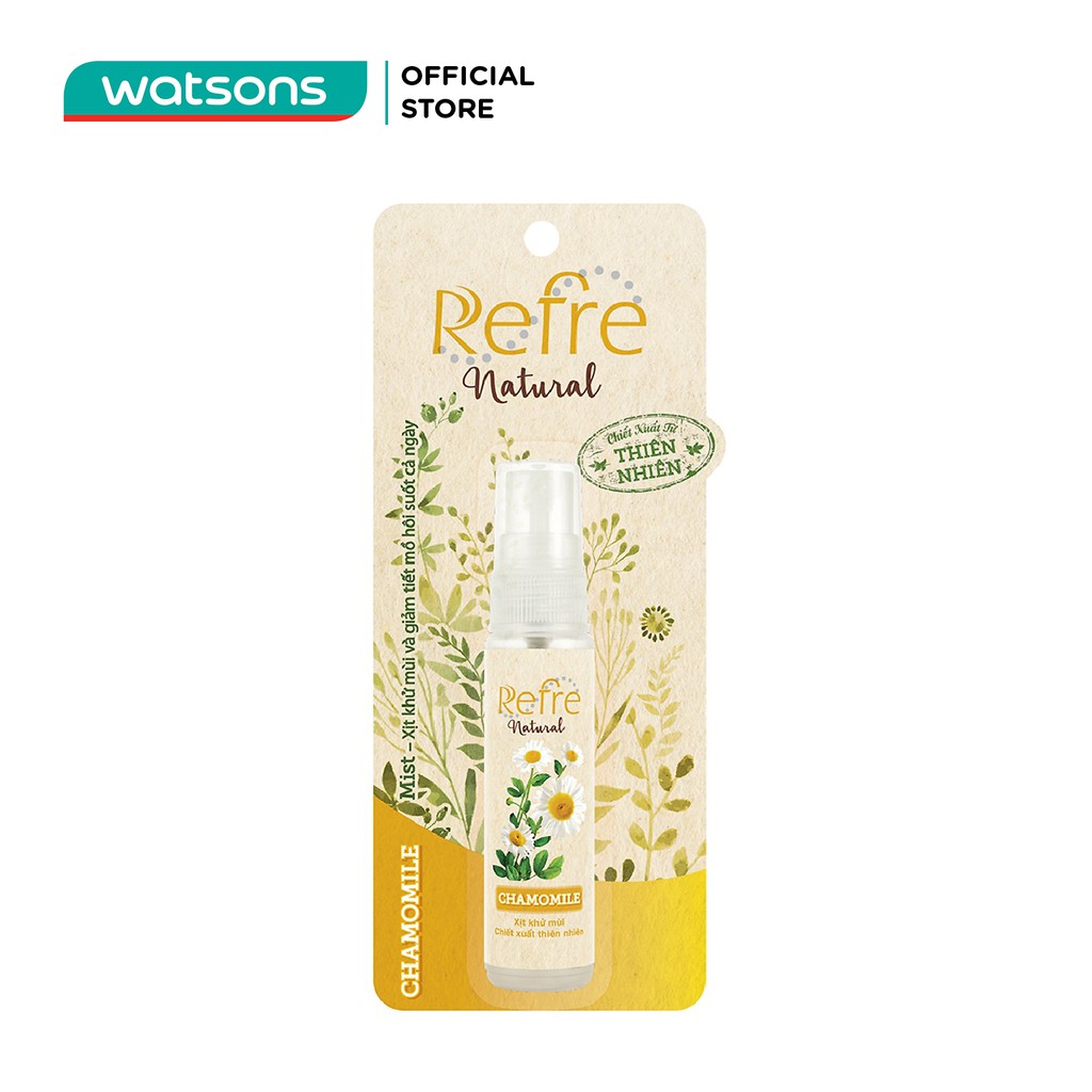 Xịt Khử Mùi Refre Natural 30ml - Hương Cúc La Mã