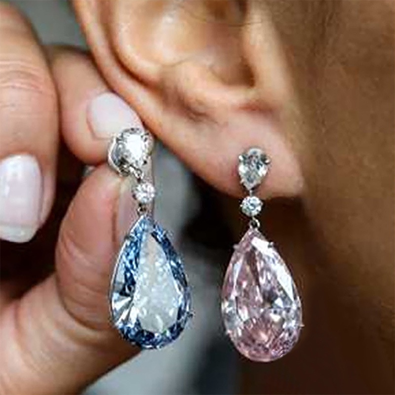 Khuyên Tai Hình Giọt Nước Đính Đá Zircon Zircon Thanh Lịch Hợp Thời Trang Làm Quà Tặng Cho Bạn Gái