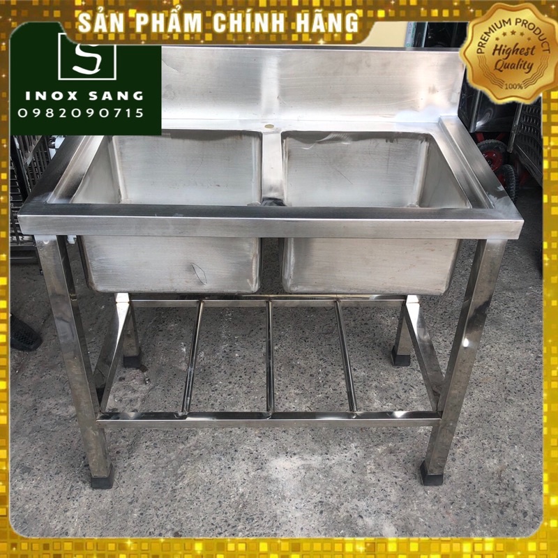 Chậu Rửa Chén Inox Lớn Có Chân | Bồn rửa chén inox đúc cho quán ăn