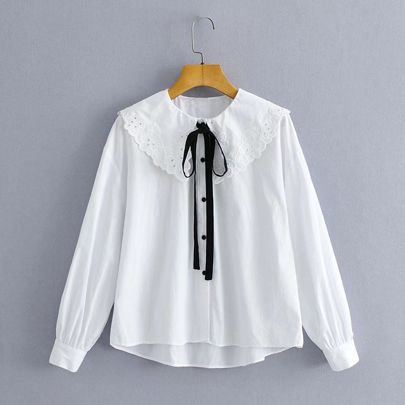 Áo sơ mi tiểu thư thắt nơ nâu, Áo nữ vải đũi