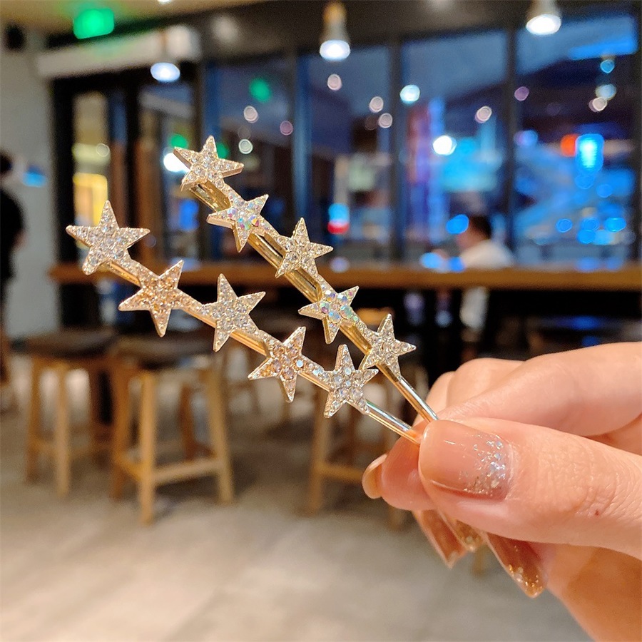 Kẹp Tóc Hình Ngôi Sao Đính Kim Cương Giả Thời Trang Cho Nữ