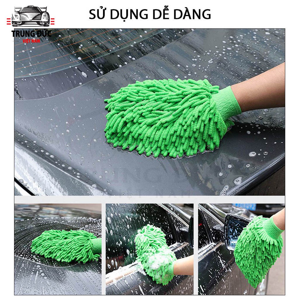 Bao găng tay TRUNGDUCVN siêu mềm thấm hút tốt chuyên dùng lau rửa xe hơi, xe máy ô tô vệ sinh nhà cửa
