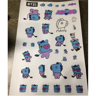 Sticker dán sổ khổ lớn A4 BT21 BTS A1