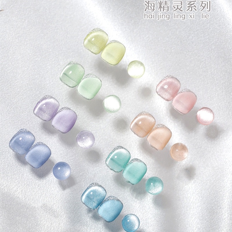 sơn gel xanh mắt mèo kim cương Dirse set 8 màu tặng kèm bảng màu