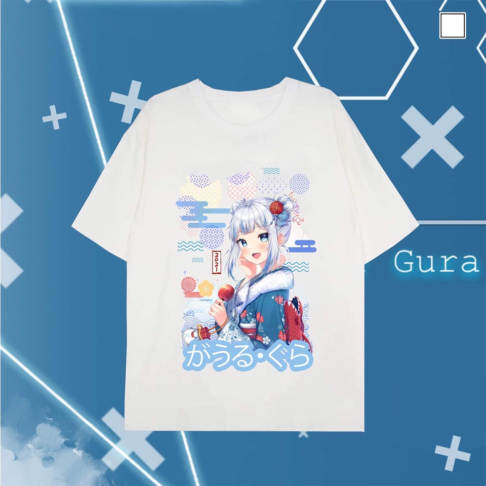 Áo phông Hololive: Gura Gawr Vtuber Áo thun trắng in hình ANime cực ngầu nhiều mẫu HOT bán chạy