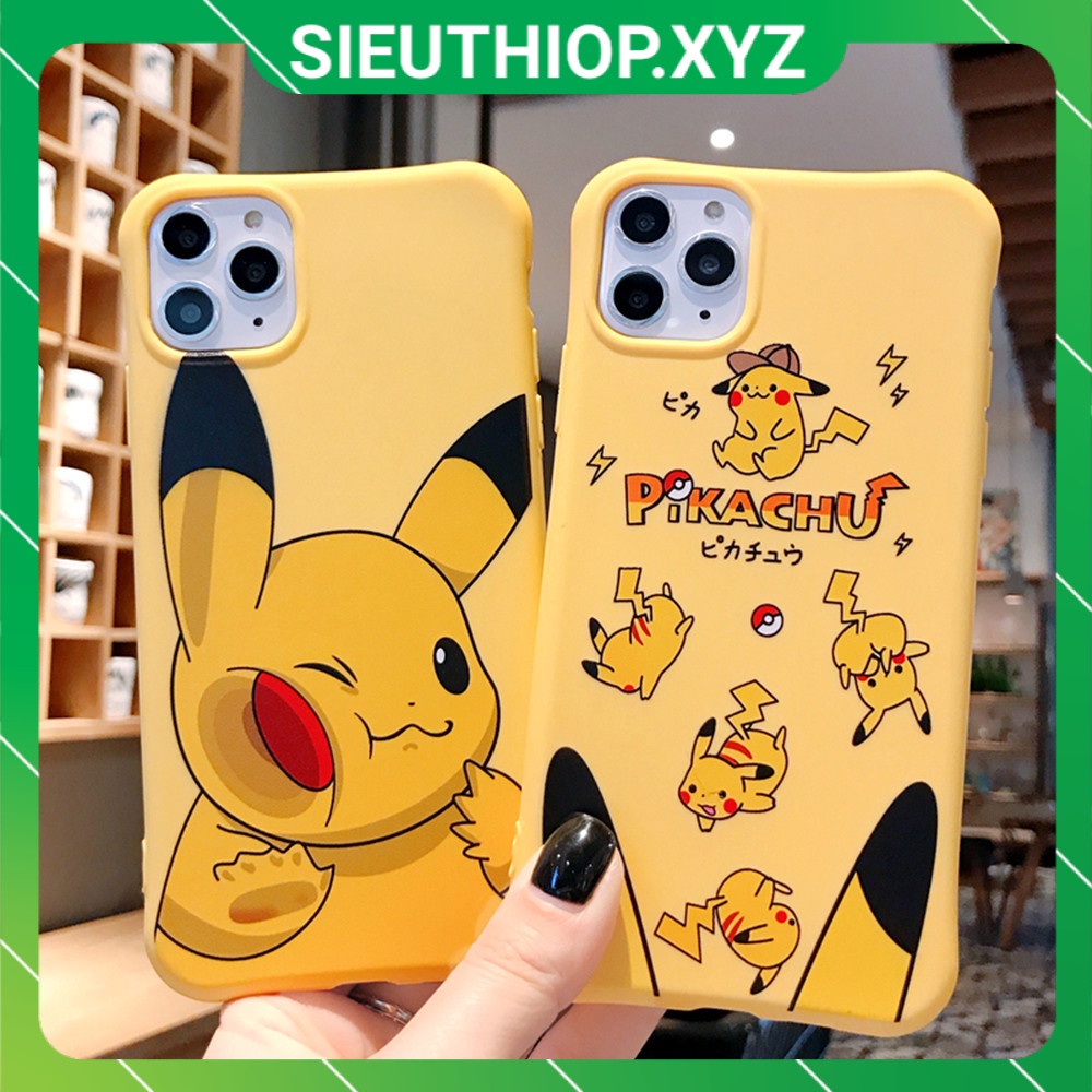 Ốp lưng IPhone TPU Mềm Chống Rơi Hình Pikachu Màu Vàng 11PRO MAX 11 7 8 PLUSXXS MAX XR plus 12 mini 12 pro max AVG71