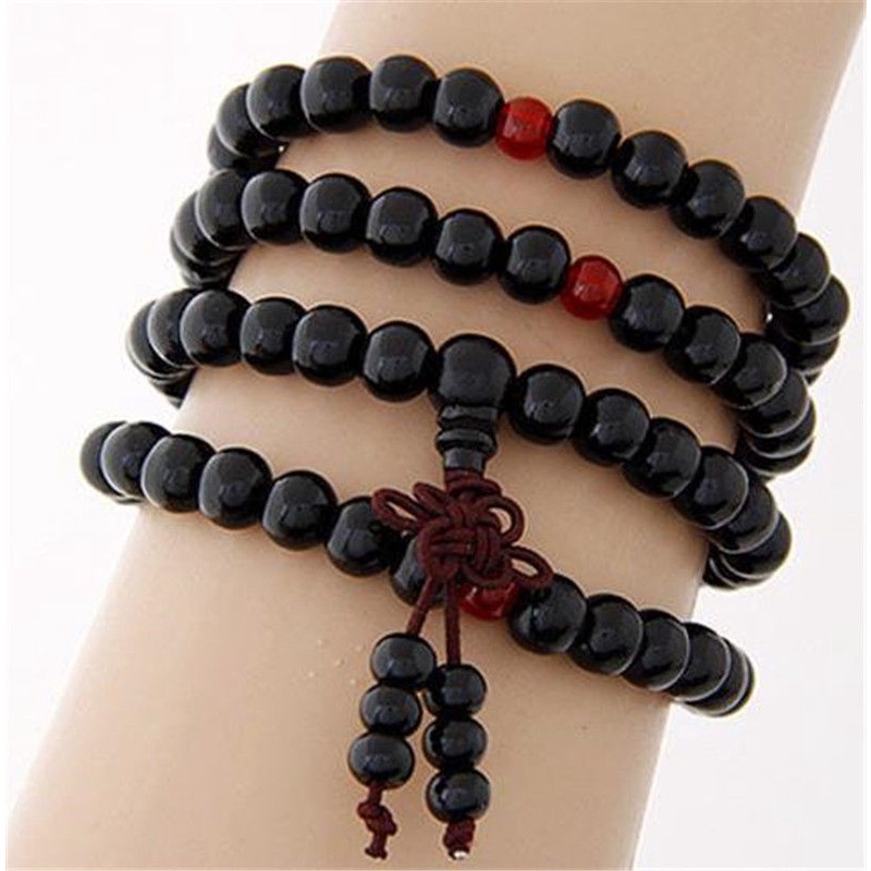 Vòng Tay Chuỗi Hạt Gỗ Đàn Hương Tự Nhiên 6mm / 108 Hạt Thời Trang