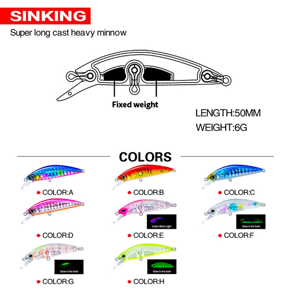 Mồi Giả Nhử Cá 50mm 6g Gắn Kèm Móc Câu Tiện Dụng