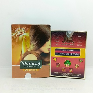 Dầu gội nhuộm tóc thảo dược Shitinsof Hán Phương Linh Chi hộp 3 gói