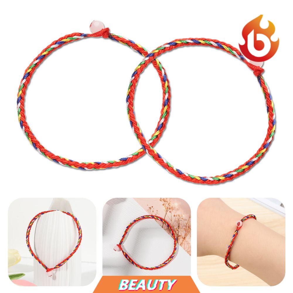 Vòng tay dây bện màu đỏ thủ công thời trang phong cách Bohemian cho nam và nữ