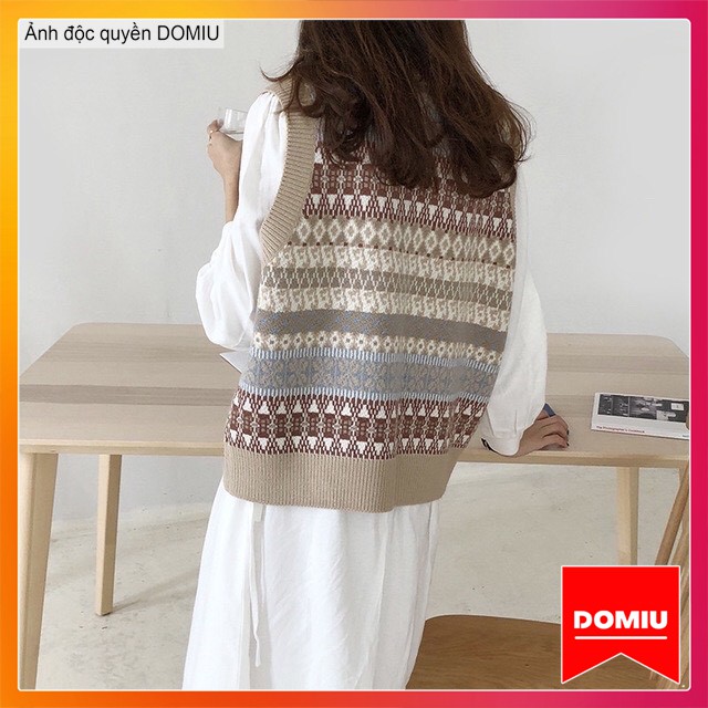 Áo len gile nữ thổ cẩm siêu ấm áp phong cách thời trang thu đông dành cho nữ | BigBuy360 - bigbuy360.vn