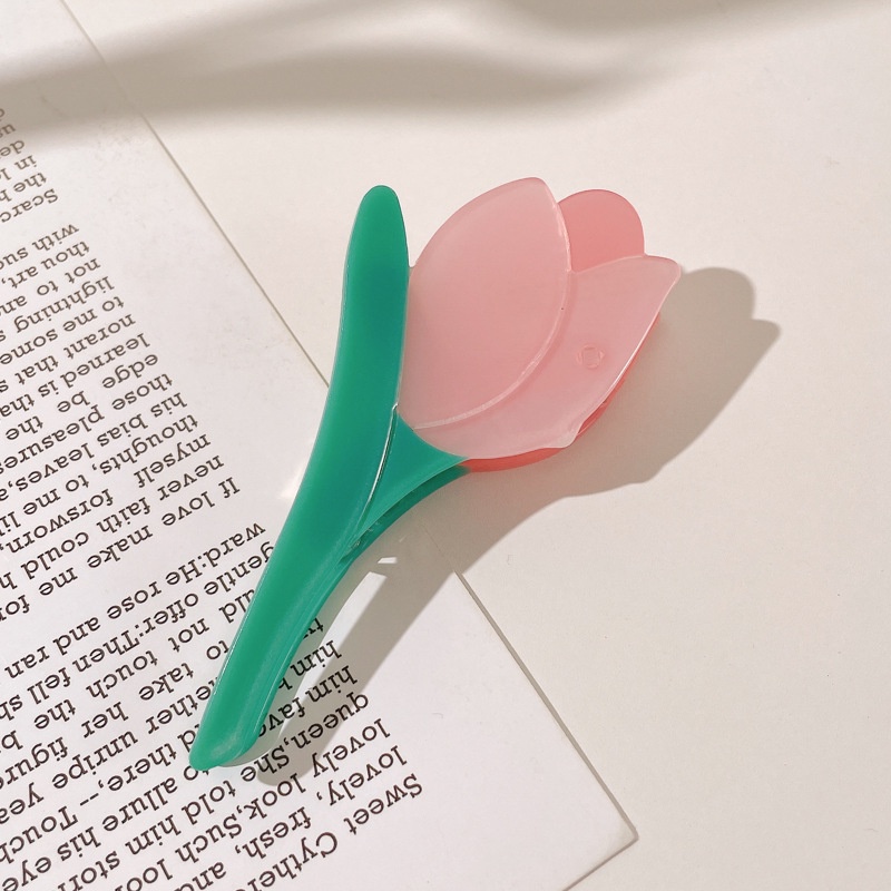 Kẹp Tóc Hình Hoa Tulip/ Cá Mập Bằng Hợp Kim Thời Trang Hàn Quốc Cho Nữ