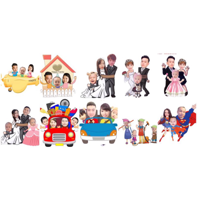 Hình chibi sinh nhật cho bé và gia đình [ CƯNG XỈU]