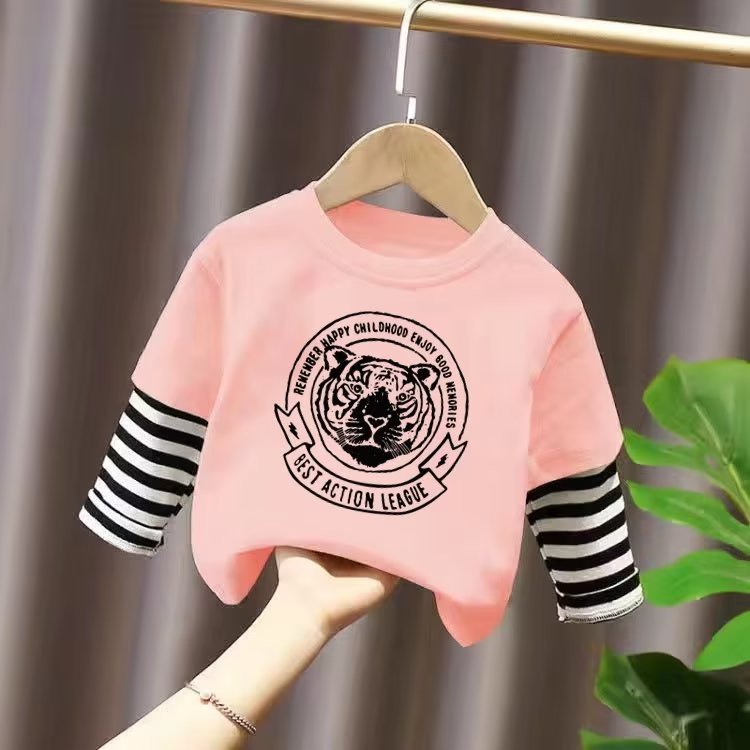 Áo Thun Tay Dài Cổ Tròn In Họa Tiết Phong Cách Hàn Quốc Thời Trang Mùa Xuân 2022 Cho Bé Trai