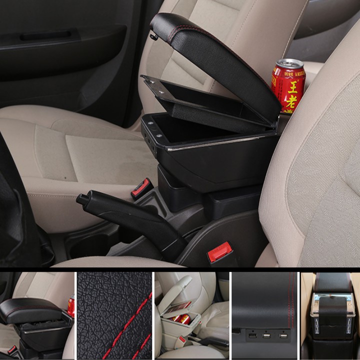 Hộp Tỳ Tay Xe Mitsubishi Xpander cắm cốc không cần khoan vít-có cổng cắm USB tiện lợi