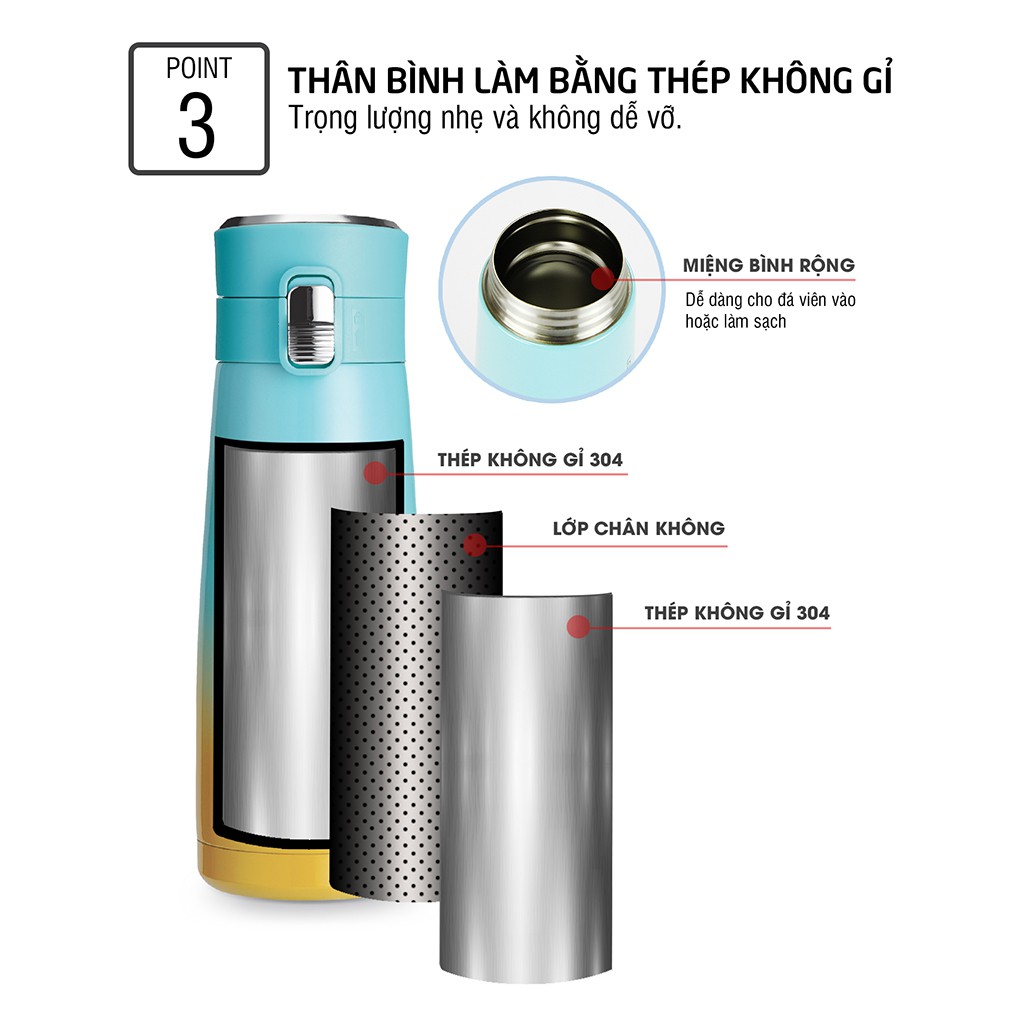 [Mã LIFEHL3 giảm 8% đơn 250K] Bình giữ nhiệt Holiday Sunset I.d Tumbler 450ml Lock&Lock - LHC3245 (5 màu)