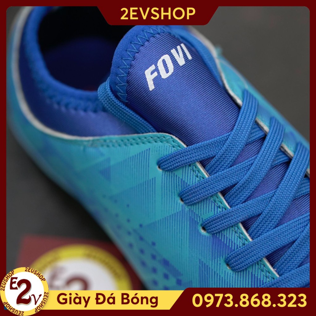 Giày đá bóng thể thao nam Fovi Debut Xanh Ngọc, giày đá banh cỏ nhân tạo đế mềm - 2EVSHOP