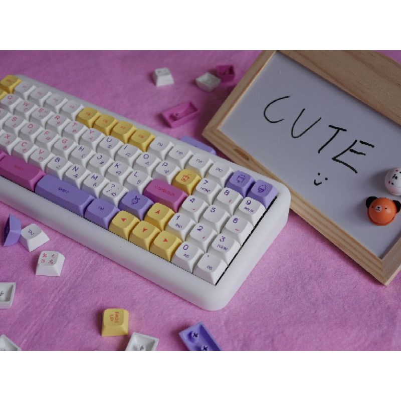 Keycap cho bàn phím cơ Ice Cream chất liệu Thick PBT Profile XDA 136 phím