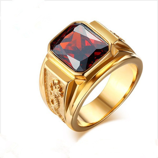 Nhẫn Đá quý Rồng Vàng 24K Thời Trang Nam