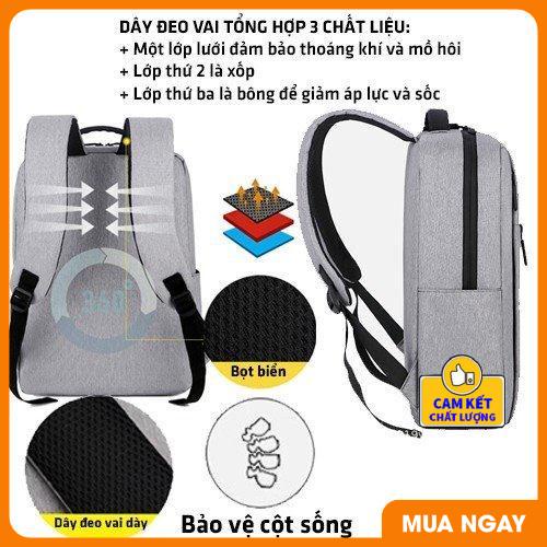 Balo laptop 14 inch cho nam,nữ đẹp và chống sốc dùng đi làm,đi học và đi du lịch kèm dây USB ST0031