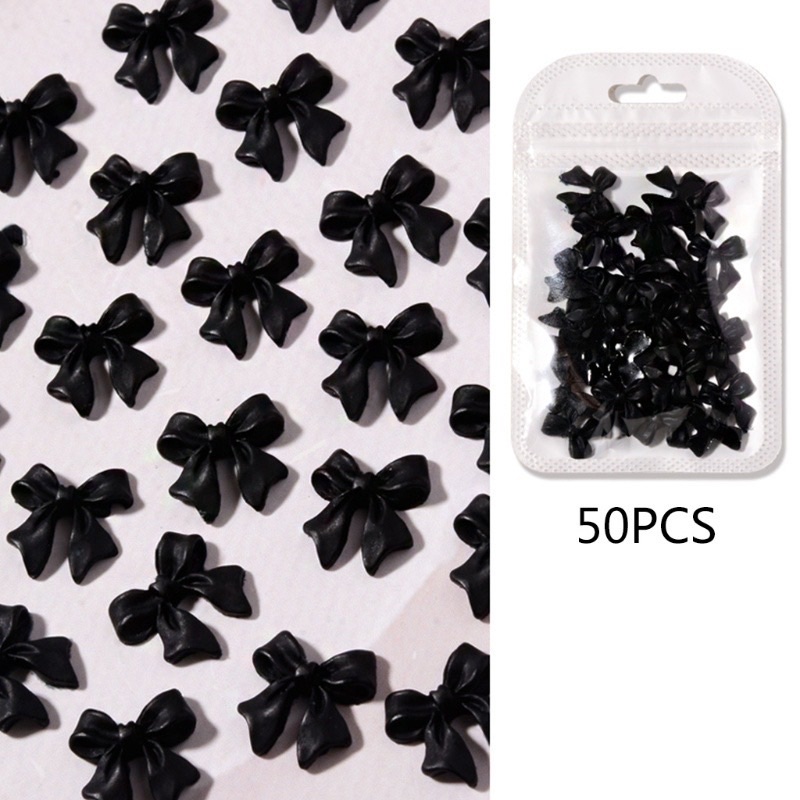 Set 50 Charm Nơ Trắng, Đen