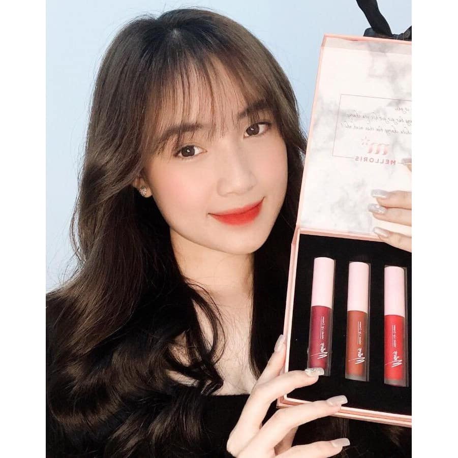 Set 3 son kem lì Melloris -bền màu, không khô môi
