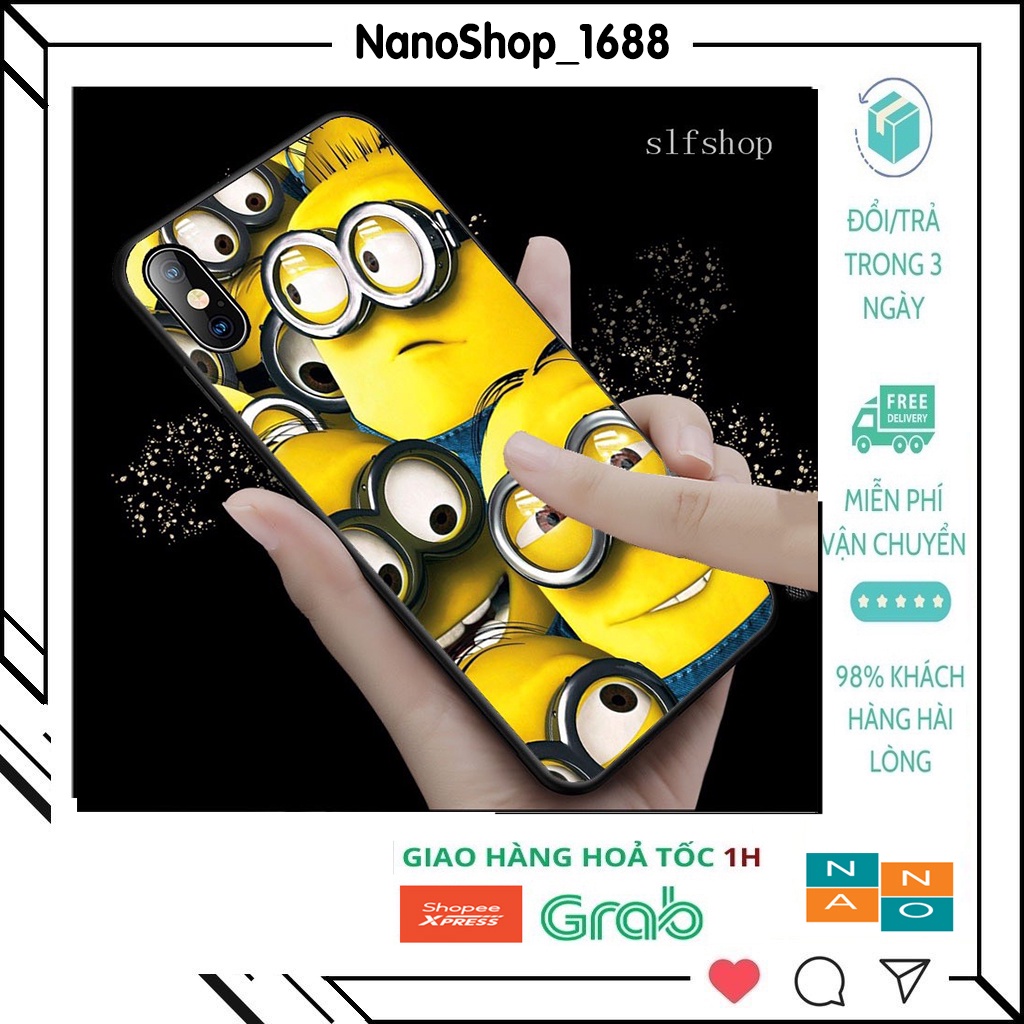 Ốp Lưng Iphone Cạnh Vuông,Bảo Vệ Camera In Hình Minion j05 ip 7Plus,8Plus,x,xs,xsmax,11,11promax,12,12promax,13,13promax