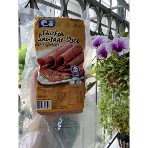 XÚC XÍCH GÀ CẮT LÁT 400gr/18 LÁT