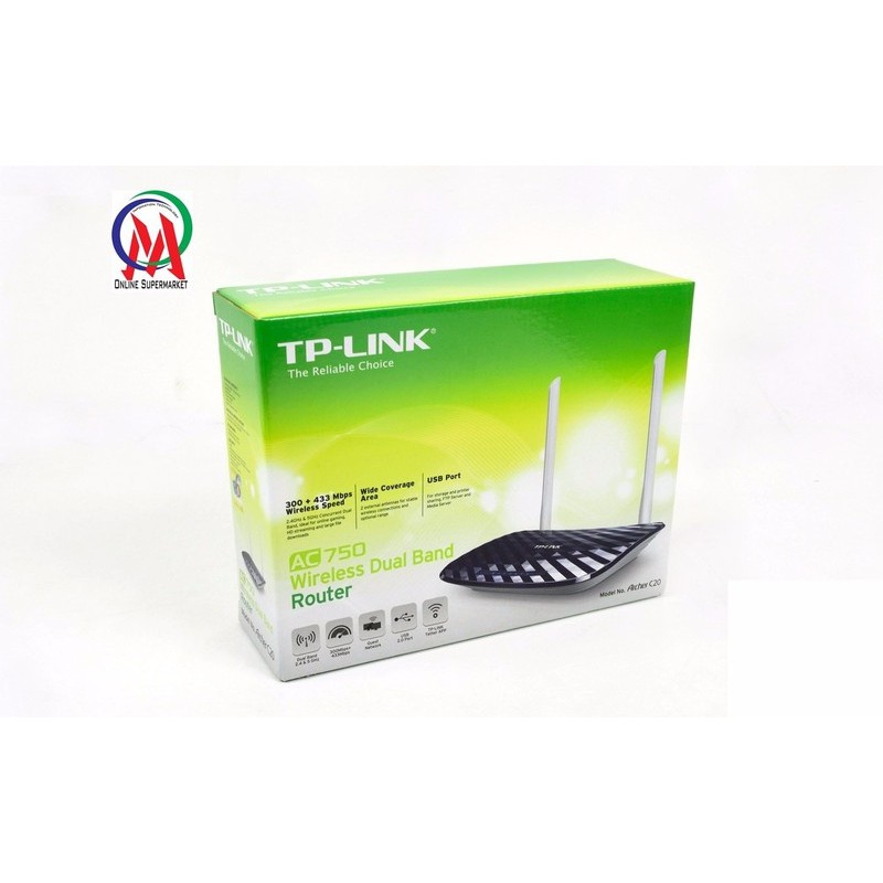 TP-LINK ARCHER C20 - ROUTER BĂNG TẦN KÉP KHÔNG DÂY AC750