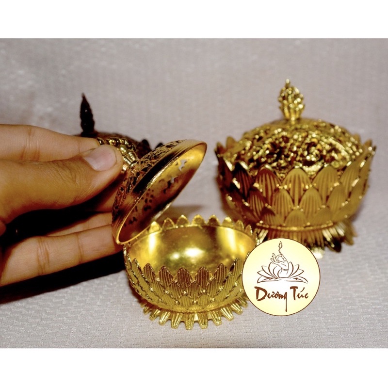 Lư xông trầm hương hoa sen- bằng hợp kim