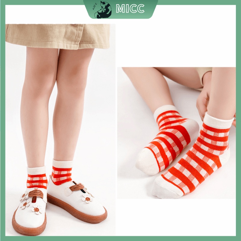 Set 5 đôi vớ cotton thấm hút mồ hôi họa tiết hoạt hình dễ thương cho bé tất bé gái