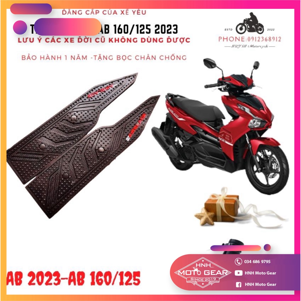 Thảm Lót Sàn Cho Xe Air Blade 125/160 AB 2023 Chất Liệu Cao Su 5 mm Kiểu Indo