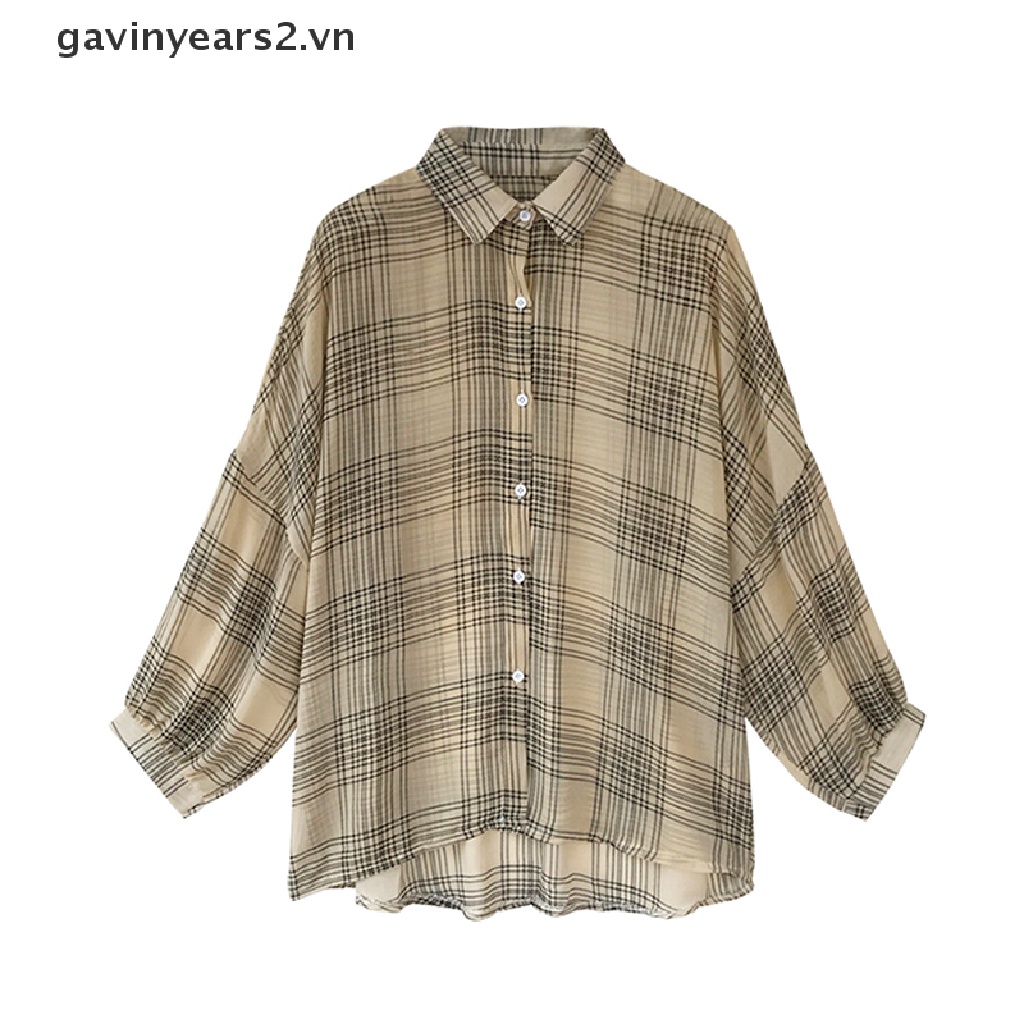 Bộ 2 Áo chiffon Cánh Dơi Họa Tiết Sọc Caro Thời Trang Cho Nữ