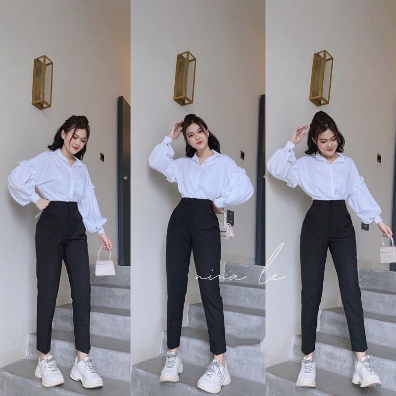 Áo sơ mi tay phồng phôm rộng PC đơn giản dễ thương | BigBuy360 - bigbuy360.vn