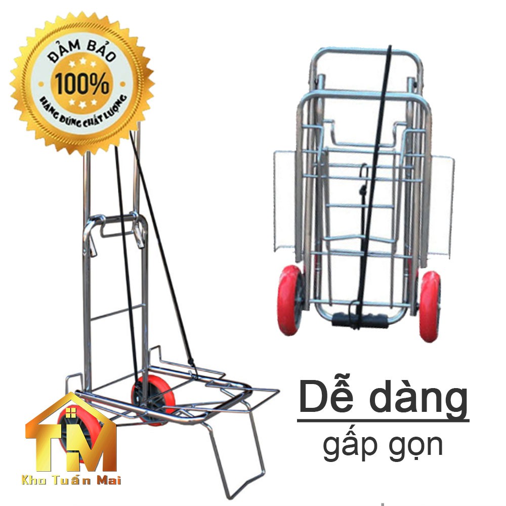 Xe Kéo SALE Đẩy Hàng Đi Chợ Dã Ngoại Mua Sắm Ở Siêu Thị Gấp Gọn Tiện Dụng bằng inox nhập khẩu cao cấp