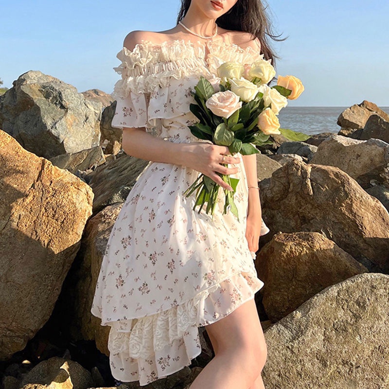 Đầm Hoa Ôm Dáng Hở Vai Thời Trang 2022newins Cho Nữ