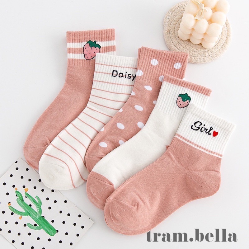 tất nữ cổ cao phong cách hàn quốc dễ thương