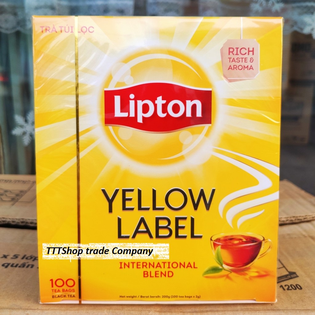 [Hoả Tốc] Trà Lipton túi lọc Yellow Label Tea 100 gói 200g Nhãn Vàng