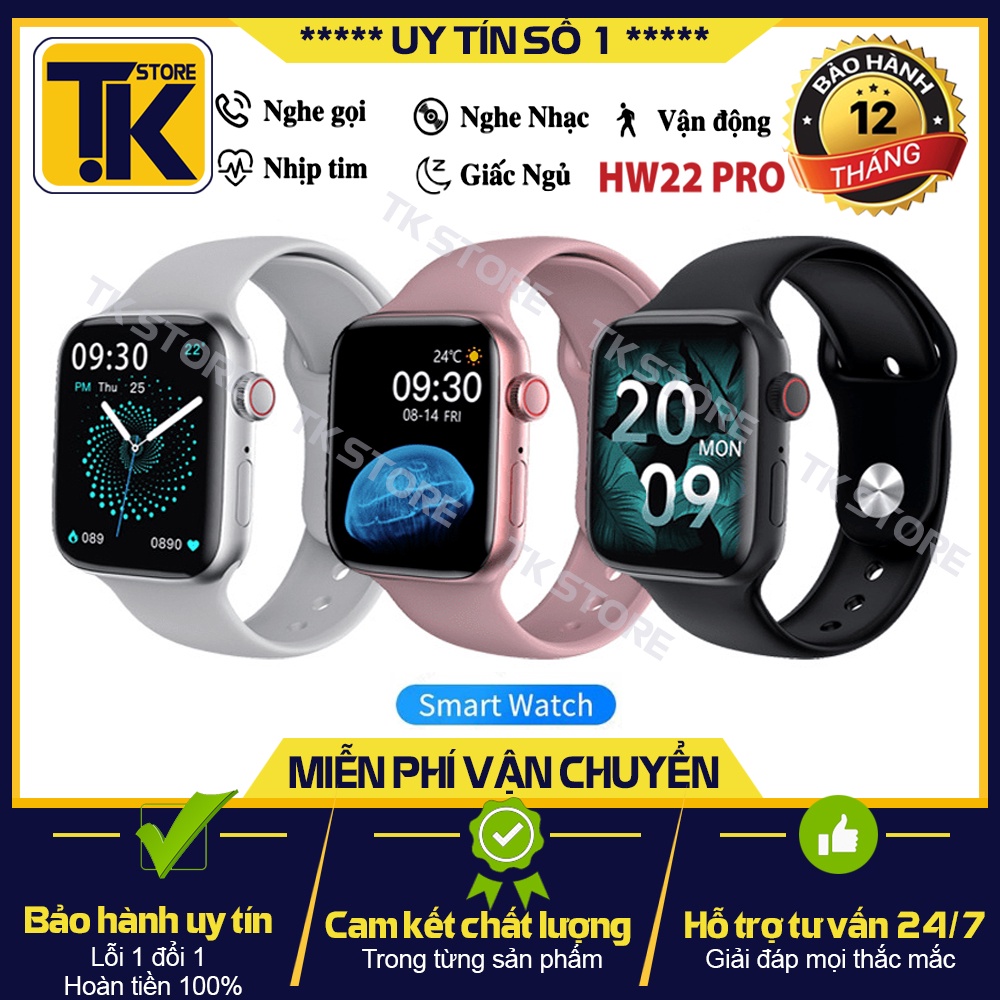 Đồng Hồ Thông Minh HW22 Pro Series 6 Tràn Viền, Nghe Gọi, Đo nhịp tim, Sạc không dây, Thay Hình Nền - BẢO HÀNH ĐỔI MỚI