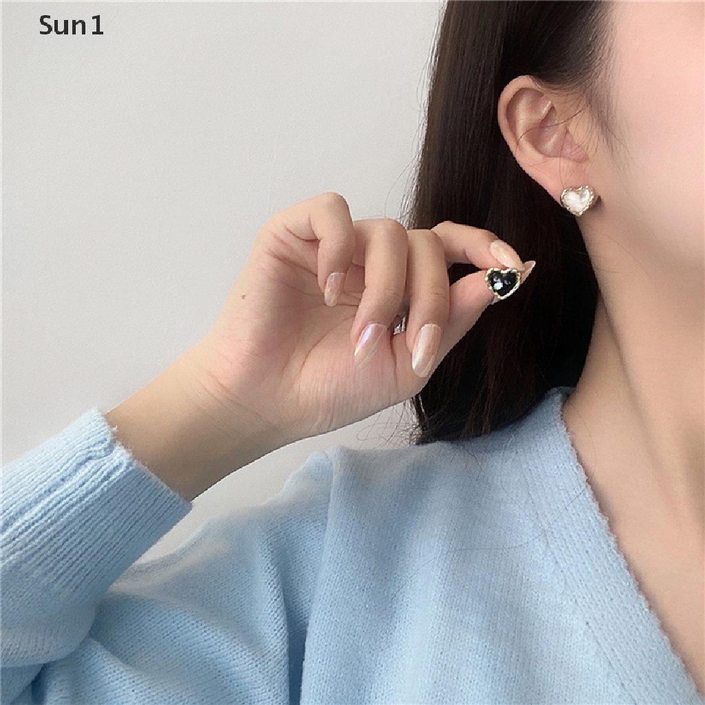 1 Đôi Bông Tai Hình Trái Tim Thời Trang Dành Cho Nữ
