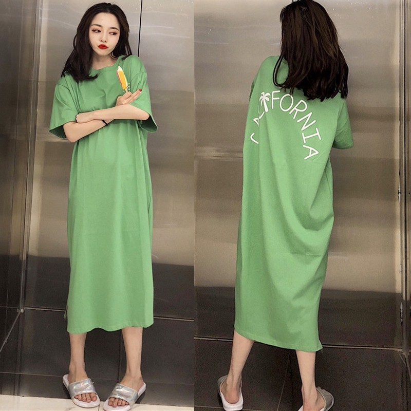 Đầm Thun Tay Ngắn Dáng Rộng Thời Trang Cho Phụ Nữ Mang Thai Size M-4XL