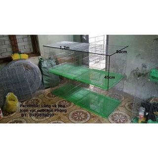Lồng 1m2x50x50 nuoi chim, gà tre, gà cảnh 2 ngăn, nan dày chống chuột kẽm sài gòn cao cấp ko han
