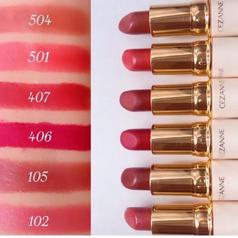 Son thỏi Cezanne nhật bản Lasting Lip Color N Đỏ cam 501, 406, 407, 105, 504, 402