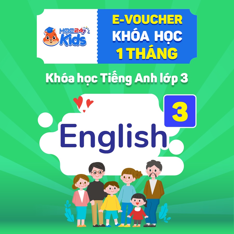 Khóa học Tiếng Anh lớp 3 (1 tháng) - App HOC247 Kids