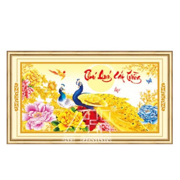 Tranh thêu chữ thập Công Phú Quý Cát Tường Ailuo AL53431  Chưa thêu