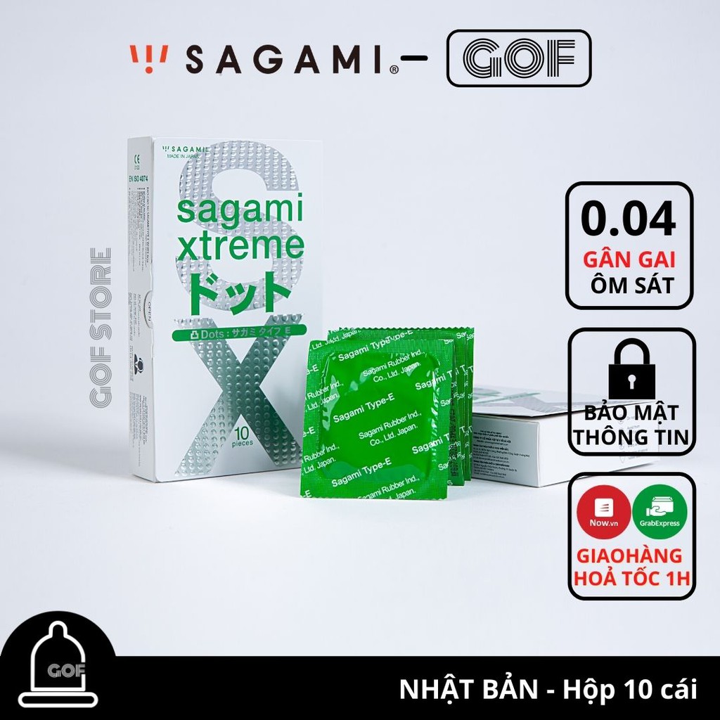 Bao cao su Sagami Xtreme White Siêu Mỏng, Gân Gai Nhật Bản Hộp 10C bcs gai – GoF Store