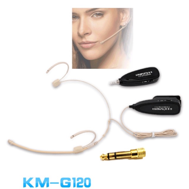 Micro không dây Kimafun km-G120 thu âm livestream kết nối loa amply loa kéo máy ảnh máy quay micro màu da người hạt gạo