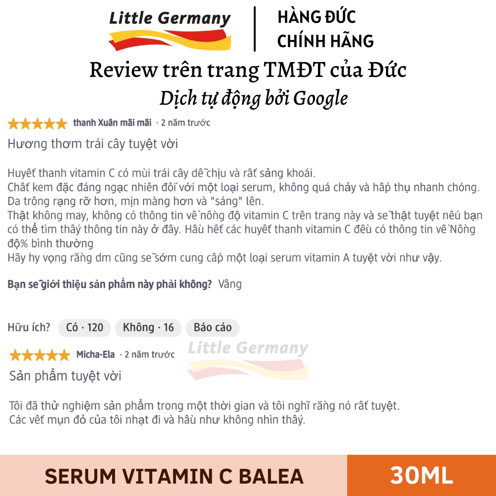 Serum Vitamin C Balea Đức 30ml - Sáng da, Chống lão hoá, Mờ thâm, Mờ nếp nhăn - Hàng nội địa Đức