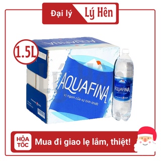 Thùng 12 Chai Nước Suối Tinh Khiết Đóng Chai Aquafina Chai Nhựa 1.5 Lít